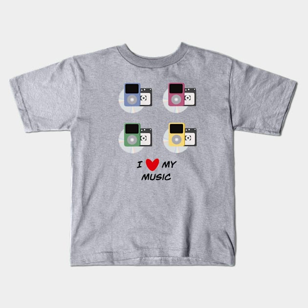 I Love My Music Kids T-Shirt by Alliart